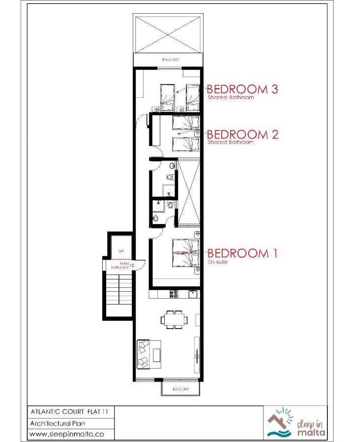 F11 Room 2, Private Room Two Single Beds Shared Bathroom In Shared Flat Мсіда Екстер'єр фото